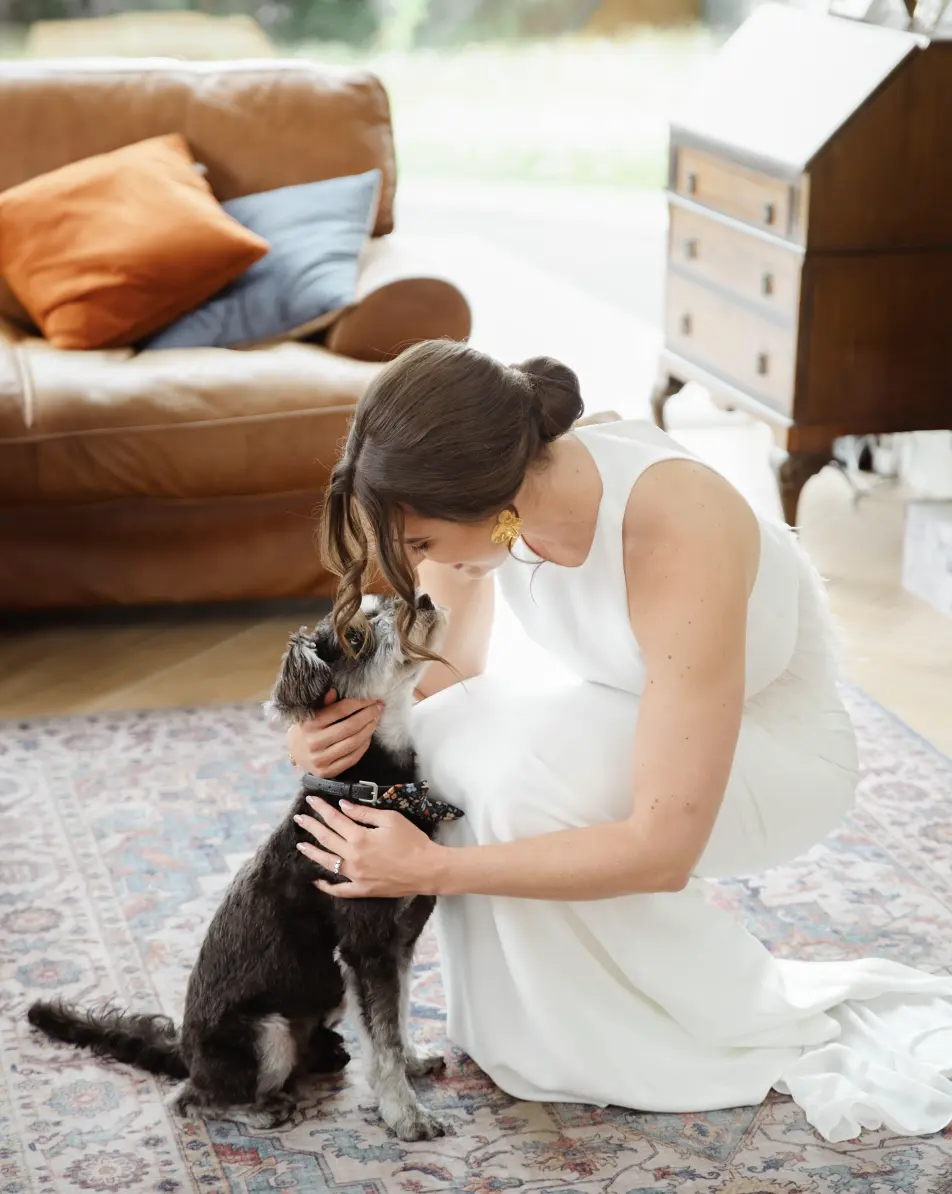 Fiona with George on her own wedding day